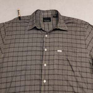 Greg Norman Casual Long Sleeve Button Up Shirt Adult Mens Size L Brown